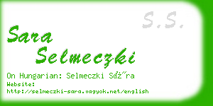 sara selmeczki business card